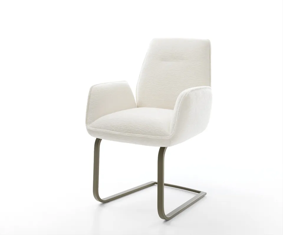 Knallerangebot Freischwinger Zoa-Flex Bouclé Soft Beige Freischwinger flach Effektfinish Titan Taschenfederkern