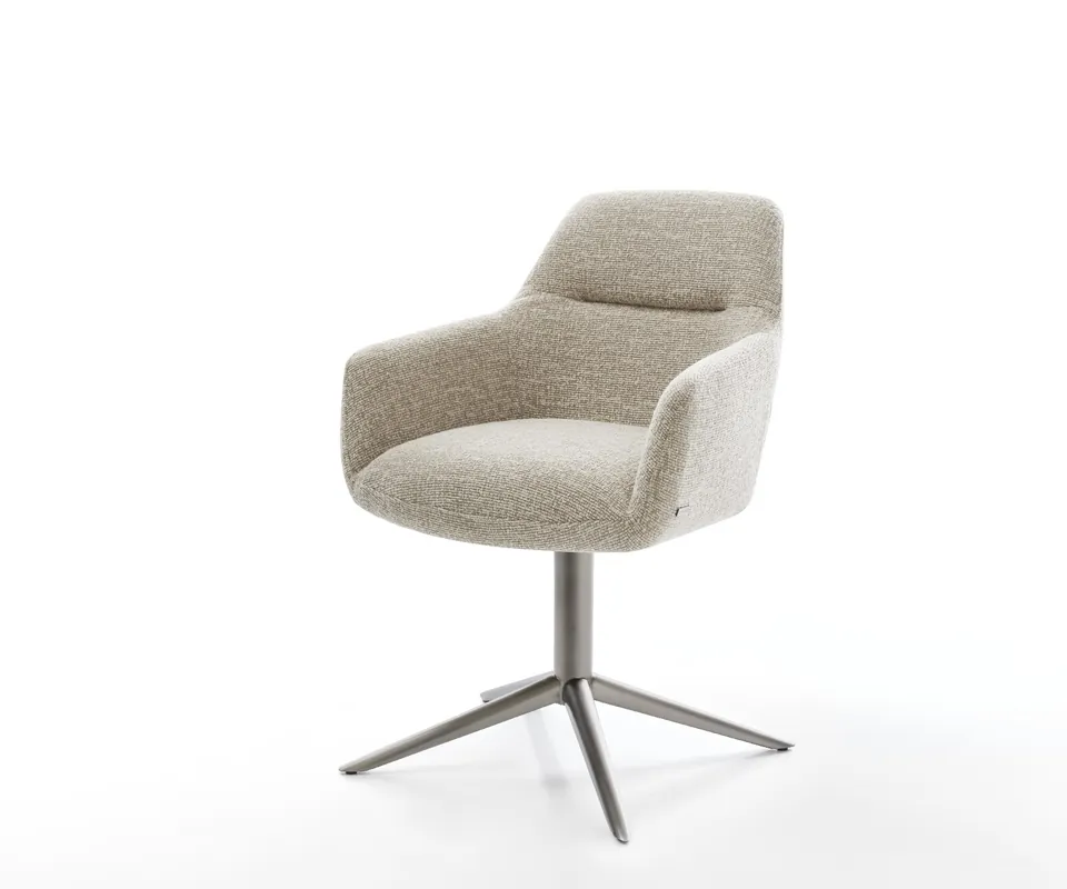 Preisreduziert Drehstuhl Pejo-Flex Webstoff Soft Beige Fußkreuz Graphit 360° drehbar Wippfunktion Taschenfederkern