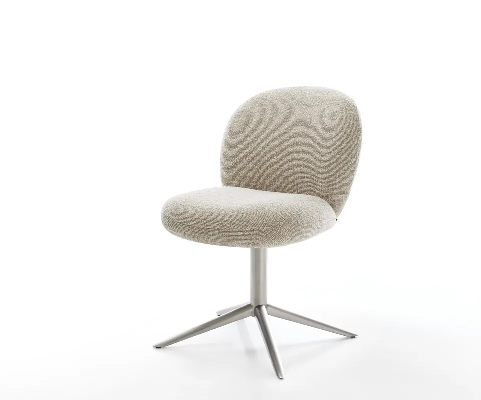 Super-Preis Drehstuhl Nube-Flex Webstoff Soft Beige Fußkreuz Edelstahl 360° drehbar Wippfunktion Taschenfederkern