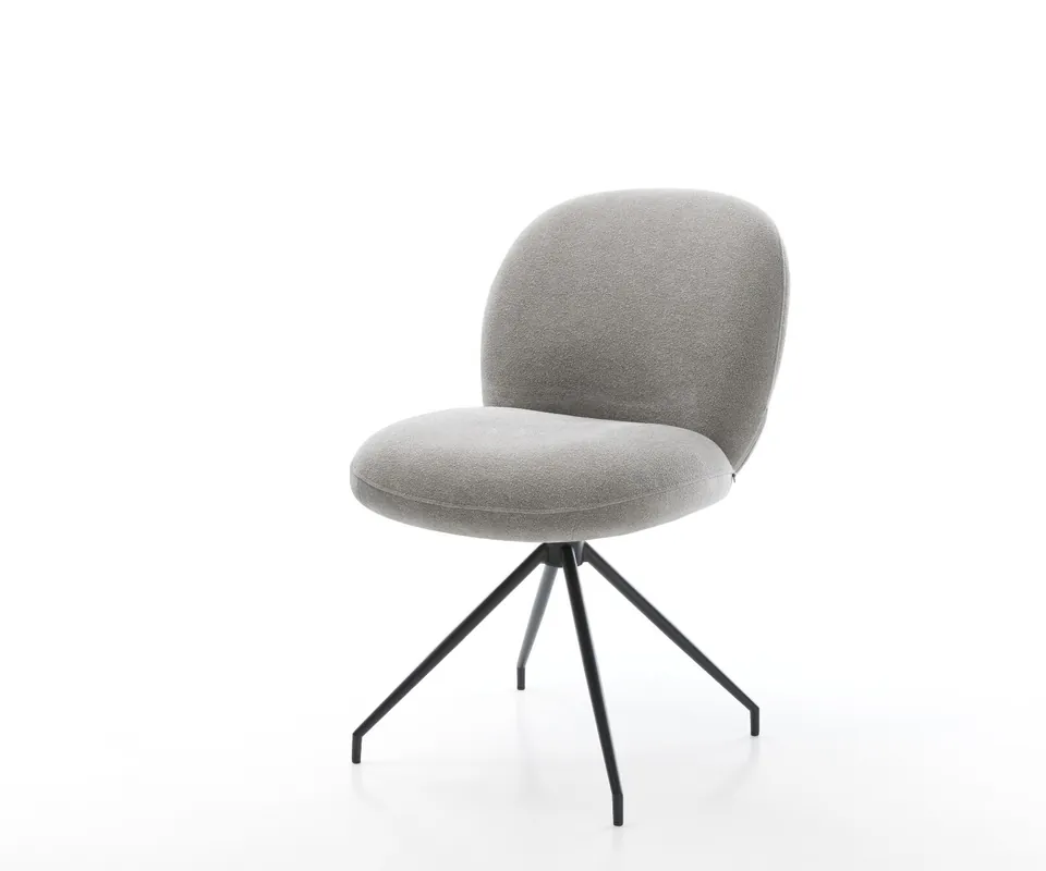 Knallerangebot Esszimmerstuhl Nube-Flex Strukturstoff Soft Grau Kreuzgestell konisch Schwarz Taschenfederkern