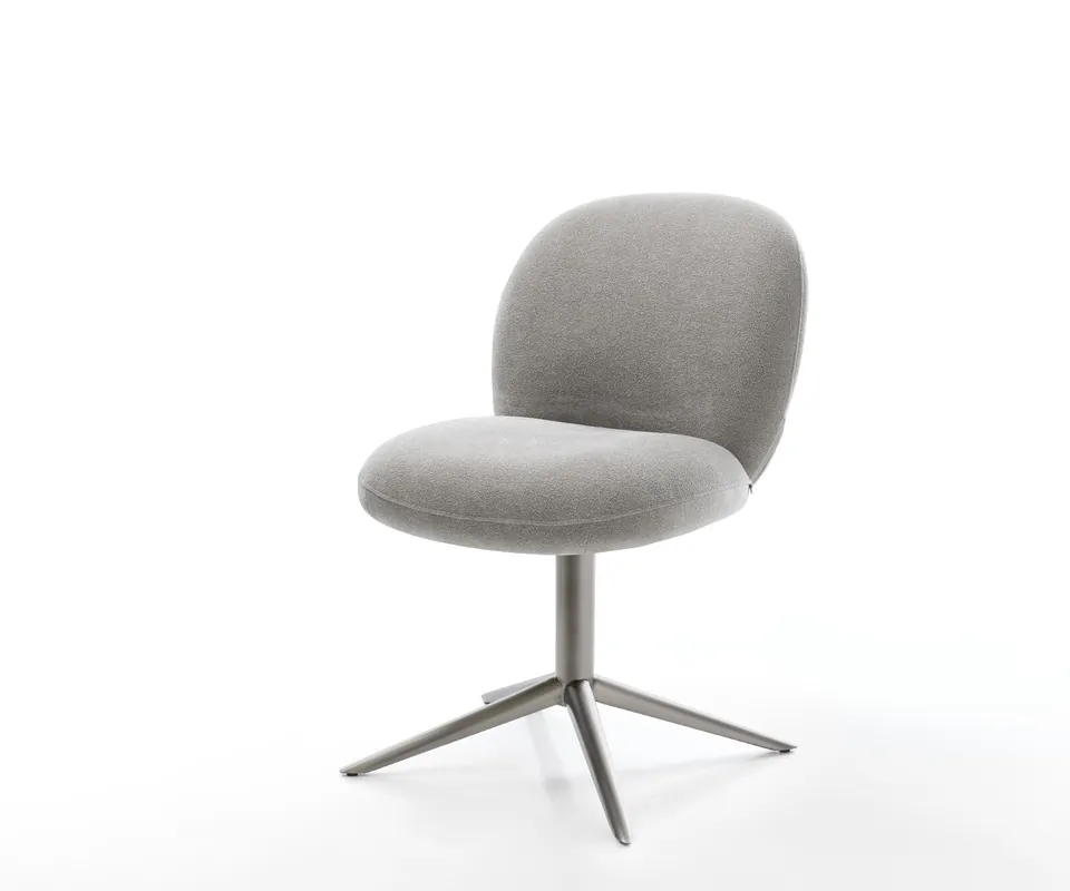 Drehstuhl Nube-Flex Strukturstoff Soft Grau Fußkreuz Graphit 360° drehbar Wippfunktion Taschenfederkern Sonderangebot