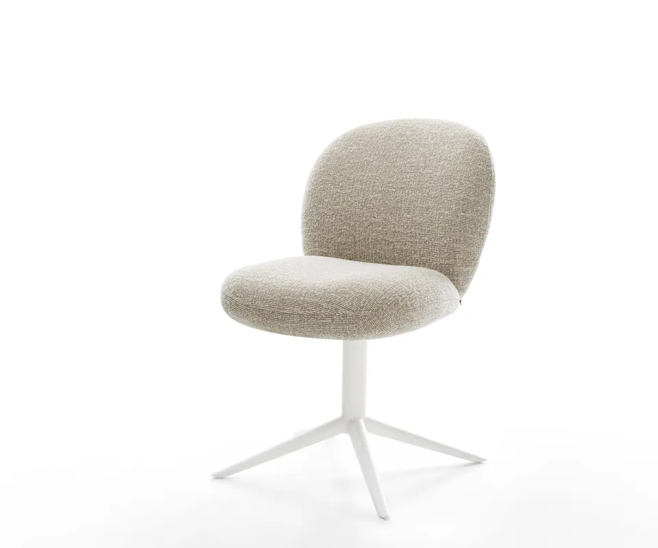 Begrenztes Angebot Drehstuhl Nube-Flex Webstoff Soft Beige Fußkreuz Weiß 360° drehbar Wippfunktion Taschenfederkern