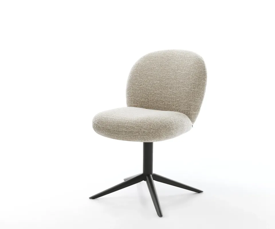 Mega-Angebot Drehstuhl Nube-Flex Webstoff Soft Beige Fußkreuz Schwarz 360° drehbar Wippfunktion Taschenfederkern