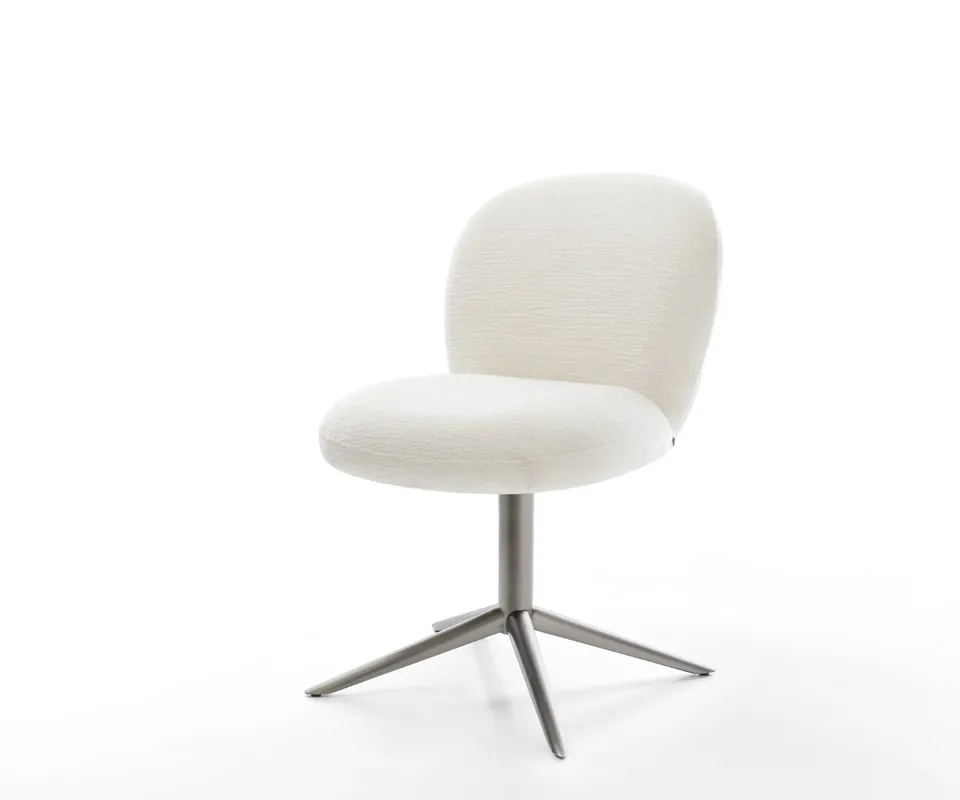 Drehstuhl Nube-Flex Bouclé Soft Beige Fußkreuz Graphit 360° drehbar Wippfunktion Taschenfederkern Markenprodukt