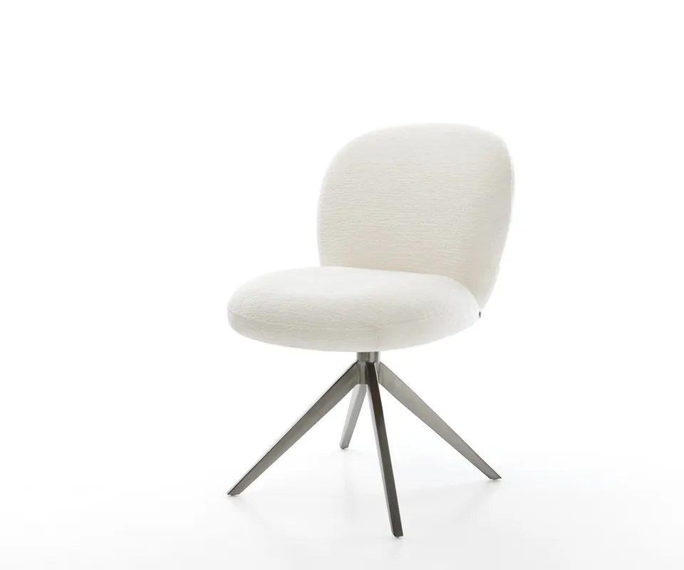 Meistverkauft Drehstuhl Nube-Flex Bouclé Soft Beige Kreuzgestell breit Graphit 360° drehbar Wippfunktion Taschenfederkern
