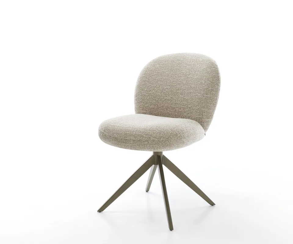 Aktuell Drehstuhl Nube-Flex Webstoff Soft Beige Kreuzgestell breit Effektfinish Titan 360° drehbar Wippfunktion Taschenfederkern