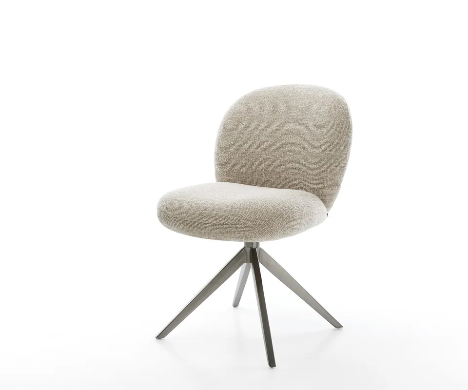 Drehstuhl Nube-Flex Webstoff Soft Beige Kreuzgestell breit Graphit 360° drehbar Wippfunktion Taschenfederkern Top-Angebot