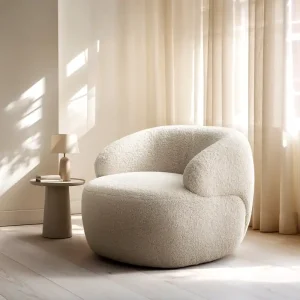 Abverkauf Loungesessel Nova 88x88 cm Teddystoff Beige