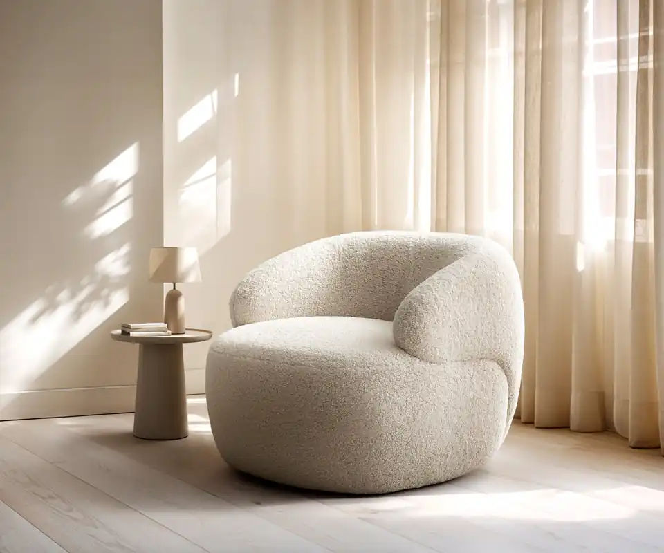 Abverkauf Loungesessel Nova 88x88 cm Teddystoff Beige