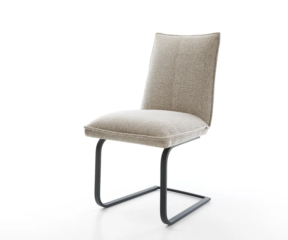 Aktuell Freischwinger Lelio-Flex Webstoff Soft Beige Freischwinger flach Schwarz Taschenfederkern