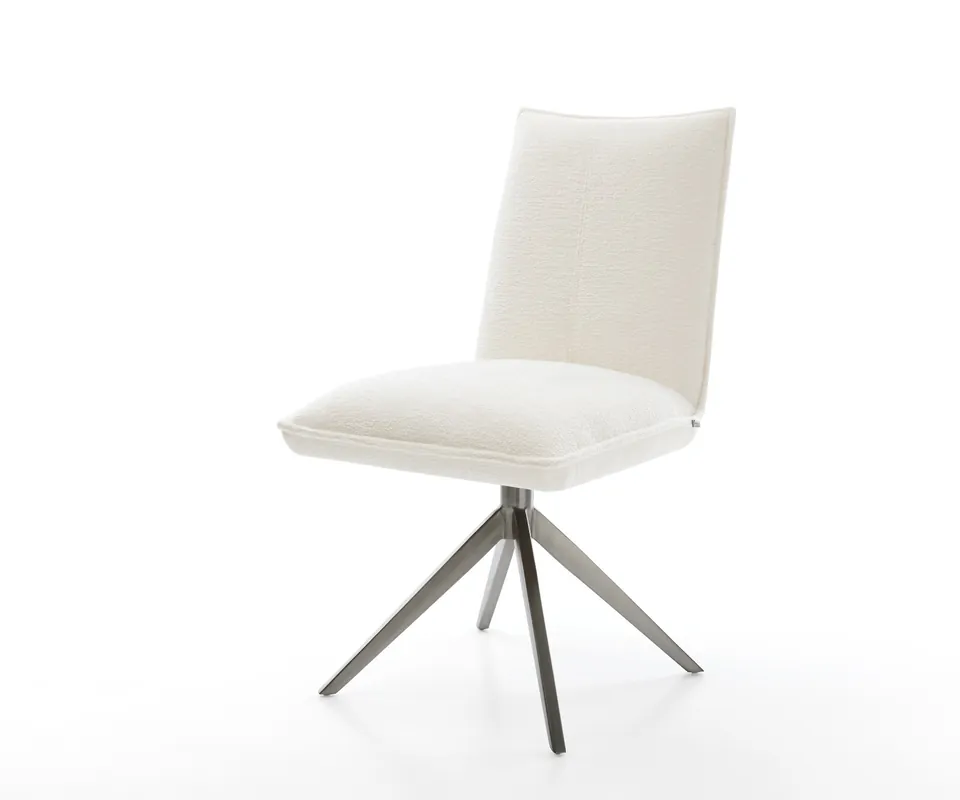Solange Der Vorrat Reicht Drehstuhl Lelio-Flex Bouclé Soft Beige Kreuzgestell breit Graphit 360° drehbar Wippfunktion Taschenfederkern