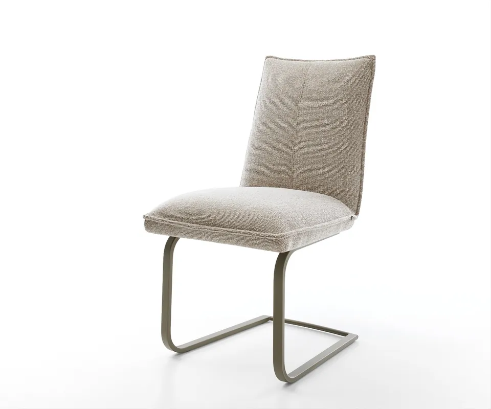 Top-Preis Freischwinger Lelio-Flex Webstoff Soft Beige Freischwinger flach Effektfinish Titan Taschenfederkern