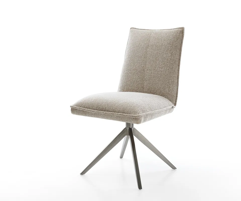 Drehstuhl Lelio-Flex Webstoff Soft Beige Kreuzgestell breit Graphit 360° drehbar Wippfunktion Taschenfederkern Super-Preis