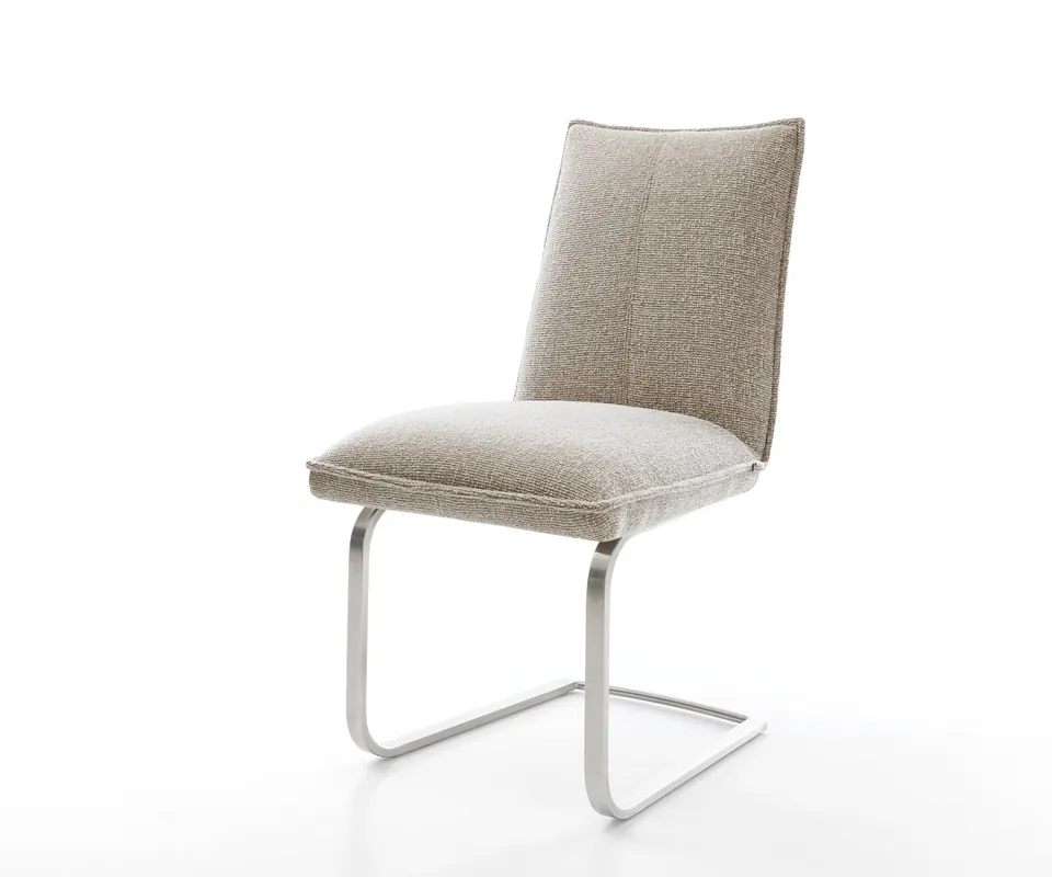 Freischwinger Lelio-Flex Webstoff Soft Beige Freischwinger flach Edelstahl Taschenfederkern Top-Angebot