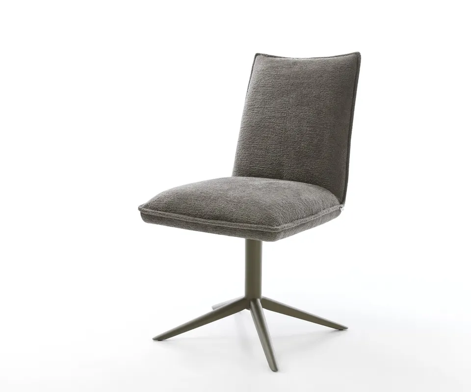 Drehstuhl Lelio-Flex Bouclé Soft Schlamm Fußkreuz Effektfinish Titan 360° drehbar Wippfunktion Taschenfederkern Finale Aktion