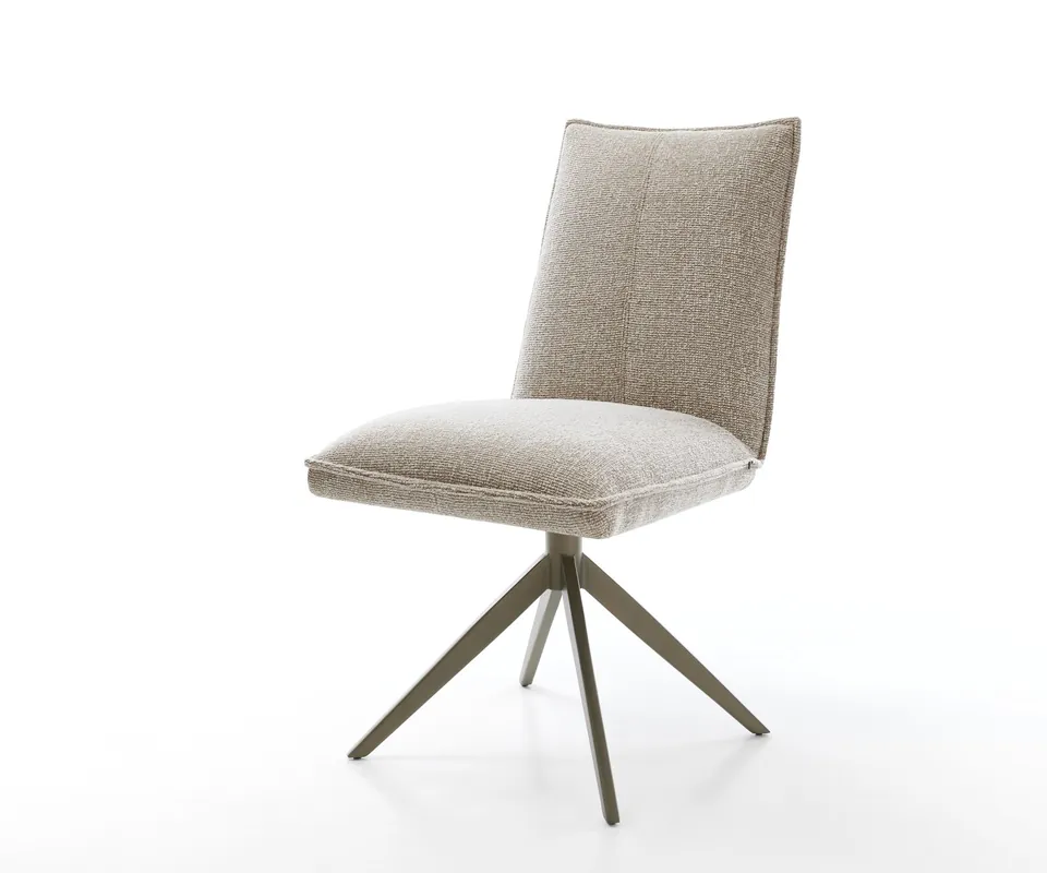 Geprüft Drehstuhl Lelio-Flex Webstoff Soft Beige Kreuzgestell breit Effektfinish Titan 360° drehbar Wippfunktion Taschenfederkern