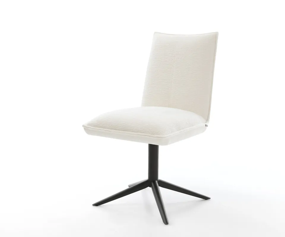 Drehstuhl Lelio-Flex Bouclé Soft Beige Fußkreuz Schwarz 360° drehbar Wippfunktion Taschenfederkern Aktuell