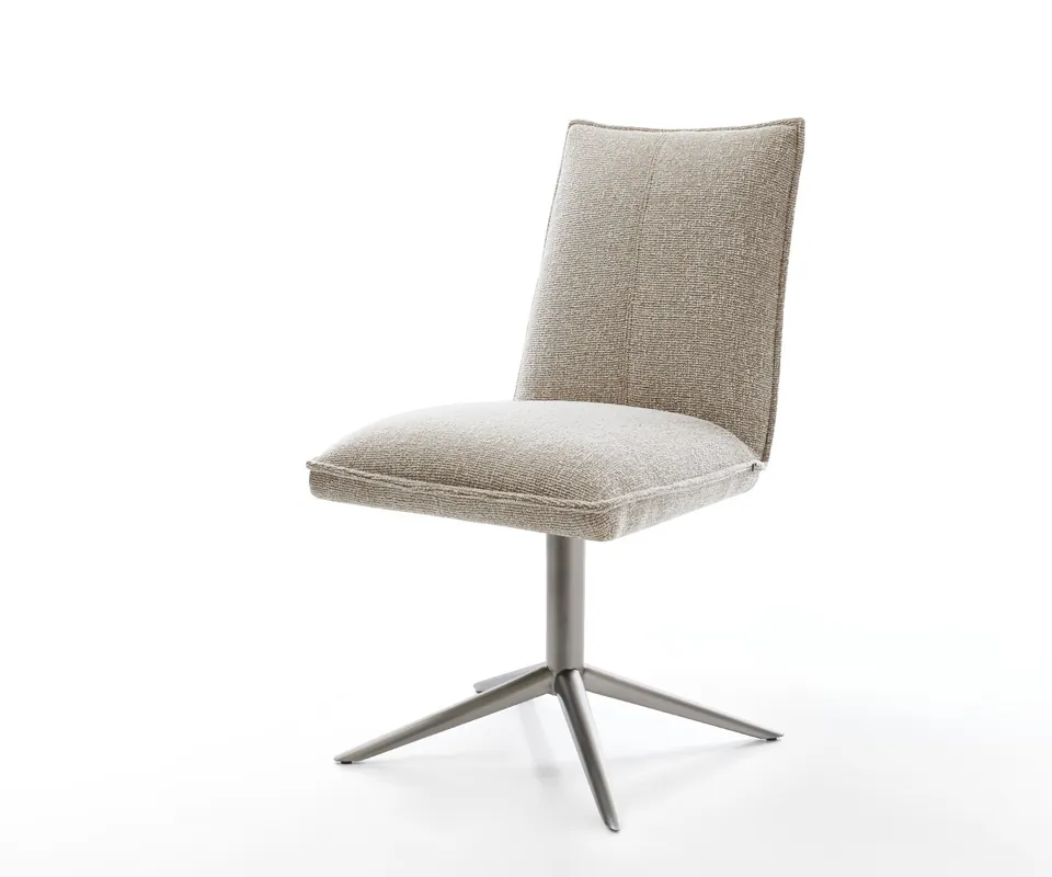Nur Heute Drehstuhl Lelio-Flex Webstoff Soft Beige Fußkreuz Graphit 360° drehbar Wippfunktion Taschenfederkern