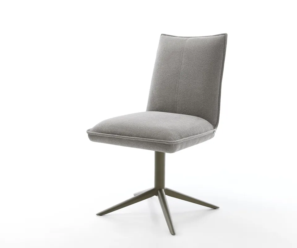 Günstig Drehstuhl Lelio-Flex Strukturstoff Soft Grau Fußkreuz Effektfinish Titan 360° drehbar Wippfunktion Taschenfederkern