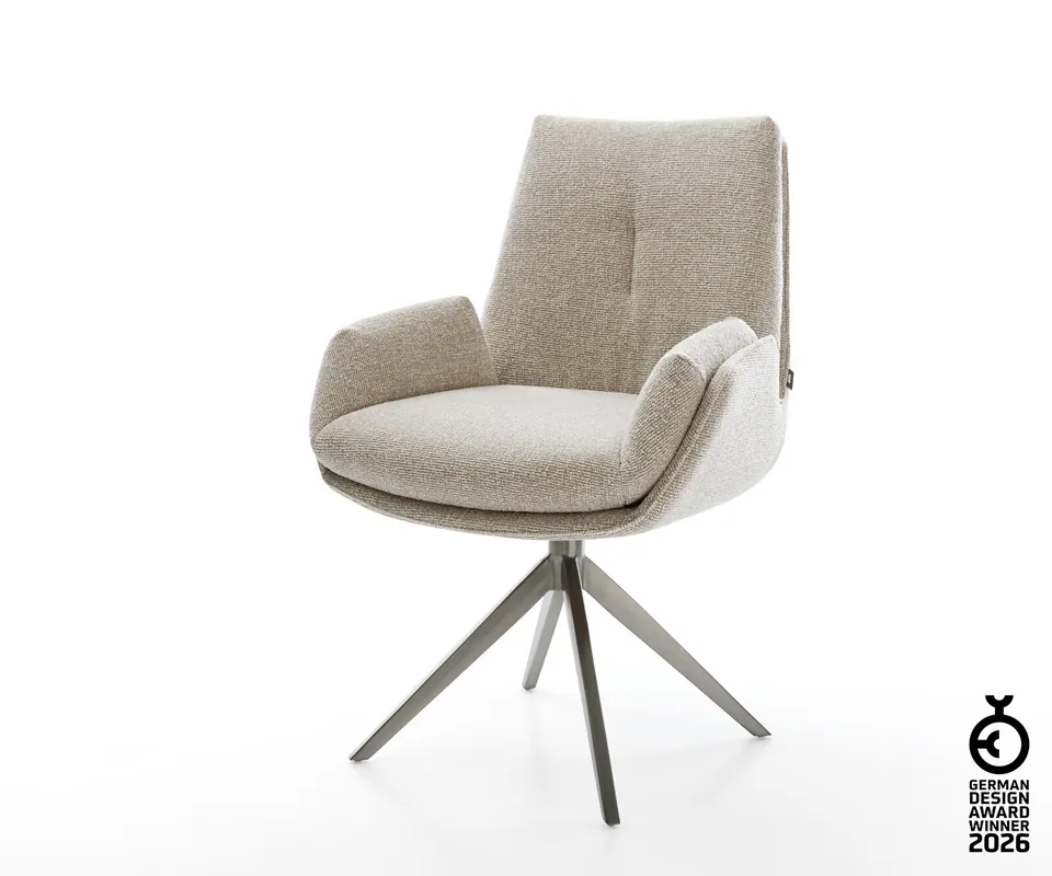 Drehstuhl Clea-Flex Webstoff Soft Beige Kreuzgestell breit Graphit 360° drehbar Wippfunktion Nur Heute