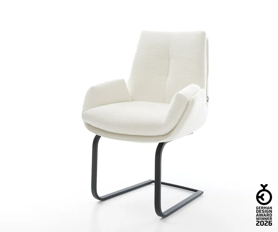 Freischwinger Clea-Flex Bouclé Soft Beige Freischwinger flach Schwarz Expressversand