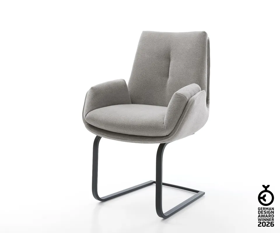 Freischwinger Clea-Flex Strukturstoff Soft Grau Freischwinger flach Schwarz Sichere Zahlung