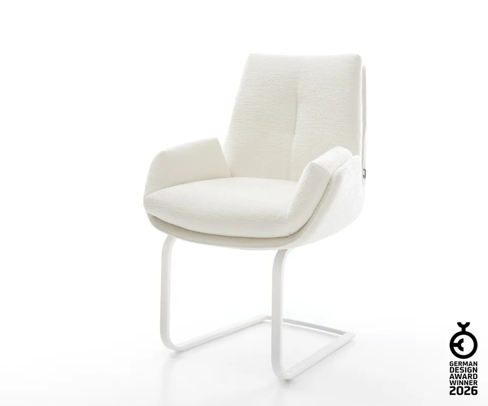 Freischwinger Clea-Flex Bouclé Soft Beige Freischwinger flach Weiß Beliebt