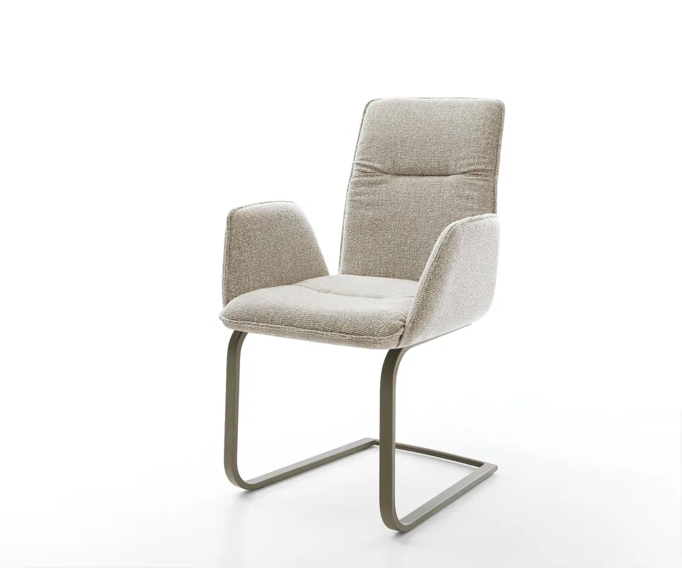 Top-Seller Freischwinger Vinja-Flex Webstoff Soft Beige Freischwinger flach Effektfinish Titan