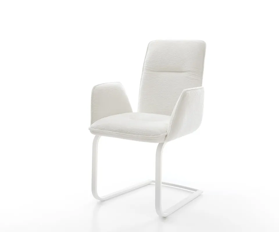 Freischwinger Vinja-Flex Bouclé Soft Beige Freischwinger flach Weiß Preisreduziert