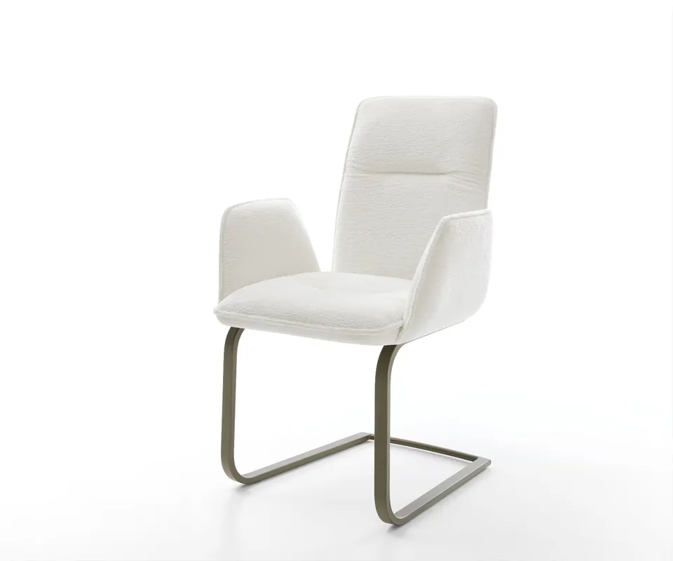 Preis Gesenkt Freischwinger Vinja-Flex Bouclé Soft Beige Freischwinger flach Effektfinish Titan