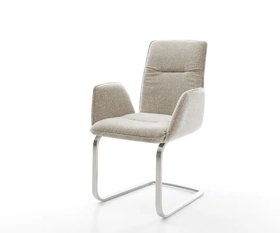 Sale Freischwinger Vinja-Flex Webstoff Soft Beige Freischwinger flach Edelstahl