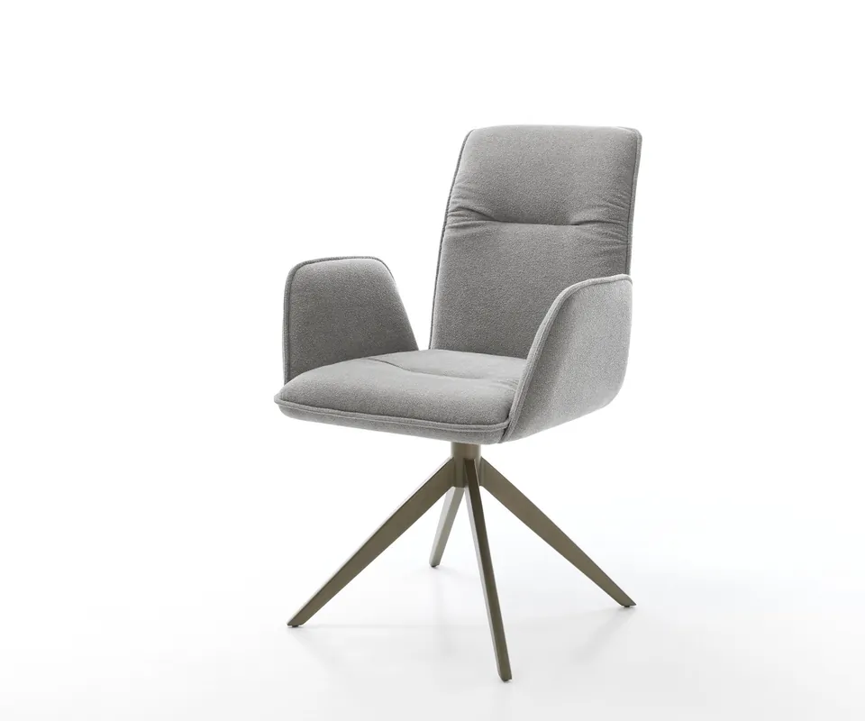 Wochenendangebot Drehstuhl Vinja-Flex Strukturstoff Soft Grau Kreuzgestell breit Effektfinish Titan 360° drehbar Wippfunktion