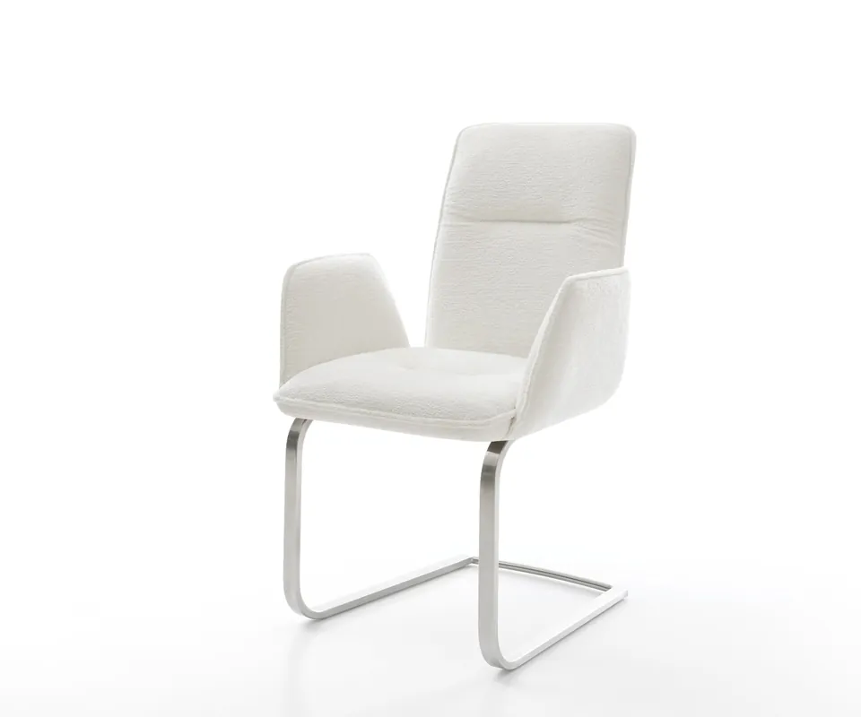 Neue Kollektion Freischwinger Vinja-Flex Bouclé Soft Beige Freischwinger flach Edelstahl