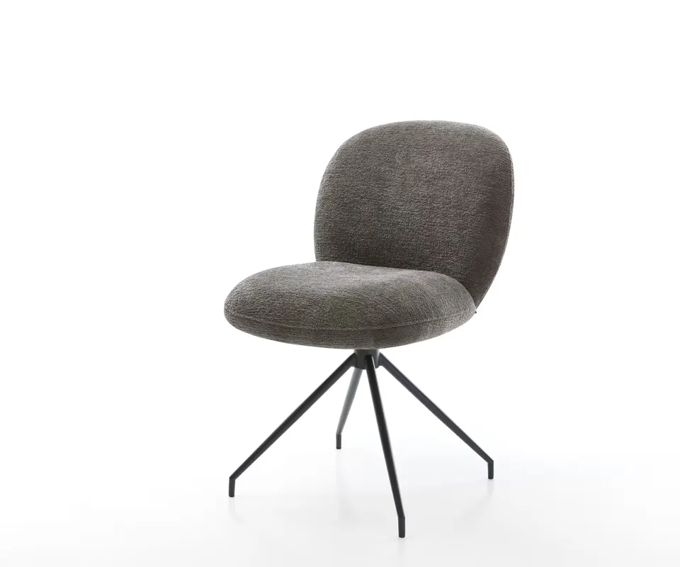 Esszimmerstuhl Nube-Flex Bouclé Soft Schlamm Kreuzgestell konisch Schwarz Taschenfederkern Top-Seller