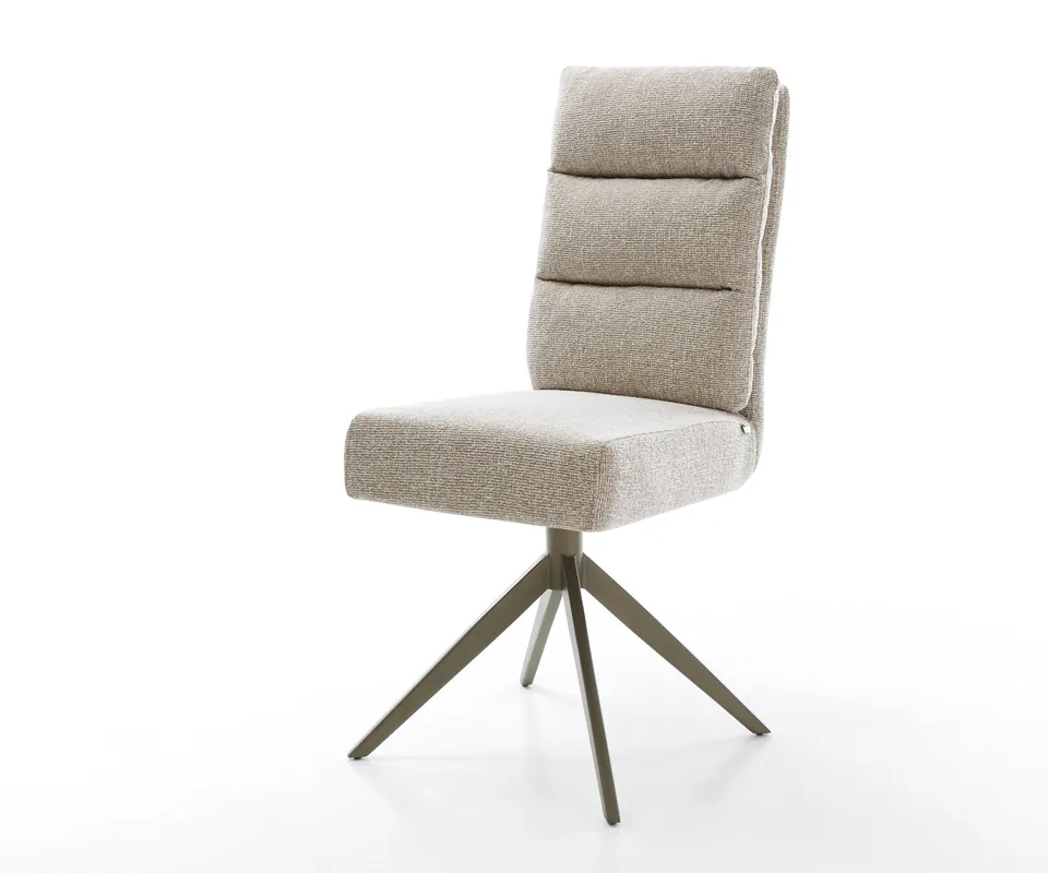 Drehstuhl Pela-Flex Webstoff Soft Beige Kreuzgestell breit Effektfinish Titan 360° drehbar Wippfunktion Taschenfederkern Neu Im Sortiment
