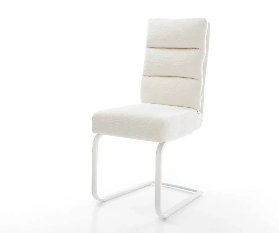 Freischwinger Pela-Flex Bouclé Soft Beige Freischwinger flach Weiß Taschenfederkern Beliebt