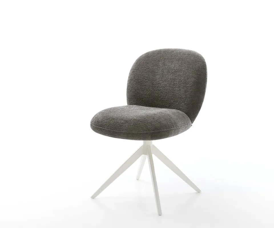 Aktuell Drehstuhl Nube-Flex Bouclé Soft Schlamm Kreuzgestell breit Weiß 360° drehbar Wippfunktion Taschenfederkern