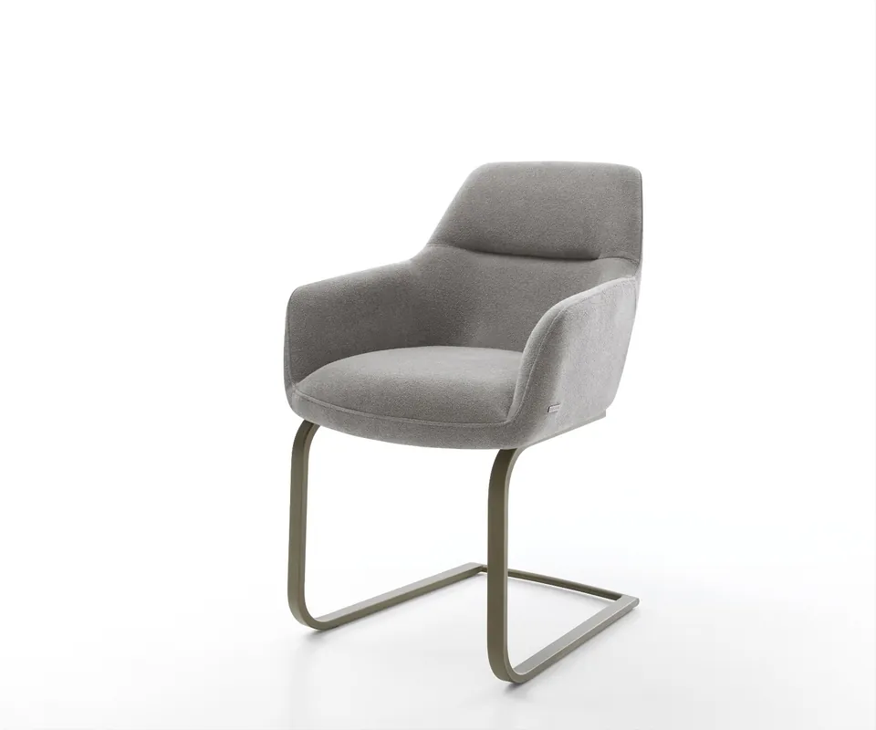 Rabatt Freischwinger Pejo-Flex Strukturstoff Soft Grau Freischwinger flach Effektfinish Titan Taschenfederkern