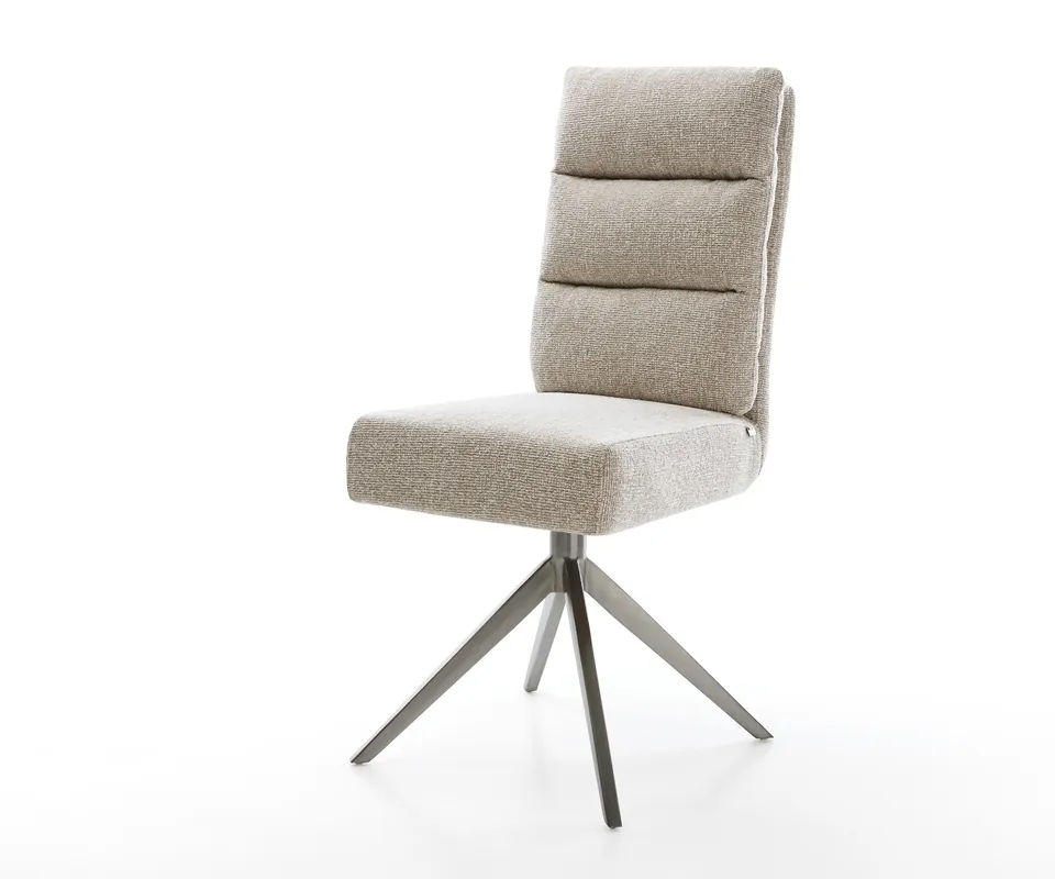 Wochenendangebot Drehstuhl Pela-Flex Webstoff Soft Beige Kreuzgestell breit Graphit 360° drehbar Wippfunktion Taschenfederkern