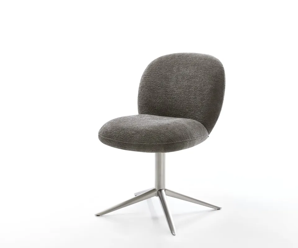 Schneller Versand Drehstuhl Nube-Flex Bouclé Soft Schlamm Fußkreuz Edelstahl 360° drehbar Wippfunktion Taschenfederkern