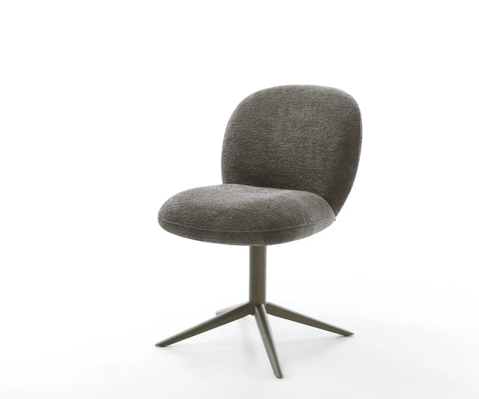 Drehstuhl Nube-Flex Bouclé Soft Schlamm Fußkreuz Effektfinish Titan 360° drehbar Wippfunktion Taschenfederkern Top-Seller