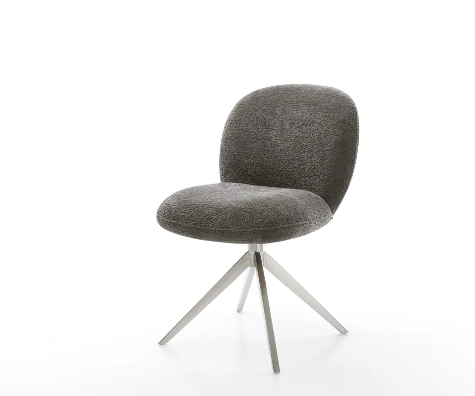 Drehstuhl Nube-Flex Bouclé Soft Schlamm Kreuzgestell breit Edelstahl 360° drehbar Wippfunktion Taschenfederkern Super-Preis