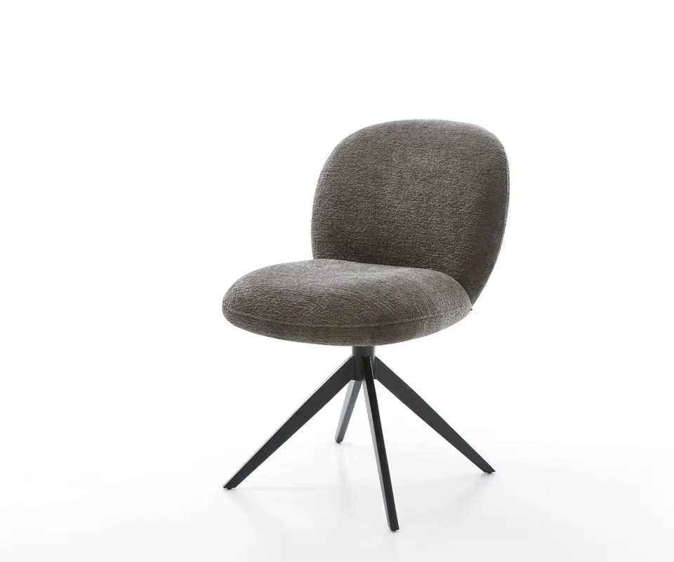Drehstuhl Nube-Flex Bouclé Soft Schlamm Kreuzgestell breit Schwarz 360° drehbar Wippfunktion Taschenfederkern Direktkauf