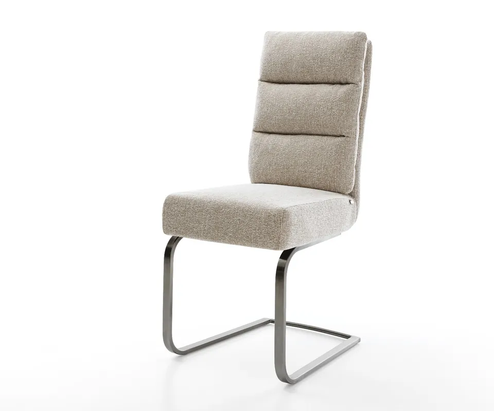 Kracherpreis Freischwinger Pela-Flex Webstoff Soft Beige Freischwinger flach Graphit Taschenfederkern
