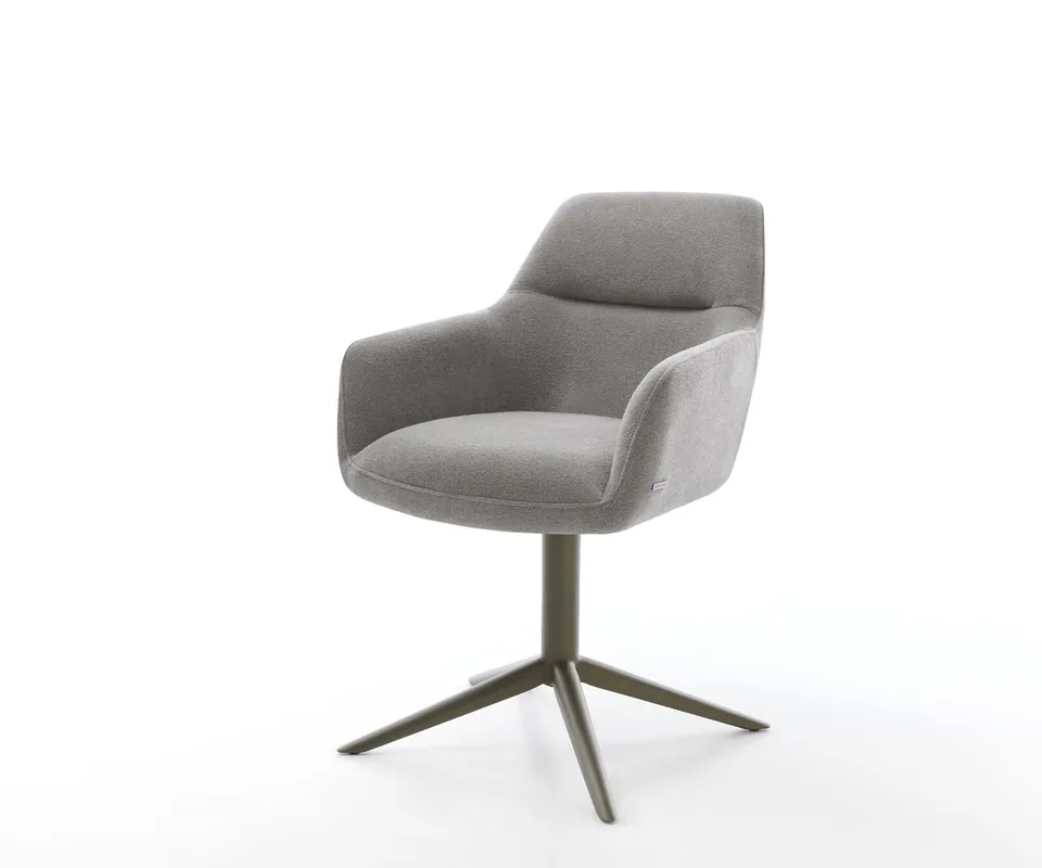Abverkauf Drehstuhl Pejo-Flex Strukturstoff Soft Grau Fußkreuz Effektfinish Titan 360° drehbar Wippfunktion Taschenfederkern