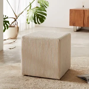 Sitzhocker Dado 45x45 cm Cord Beige Neu