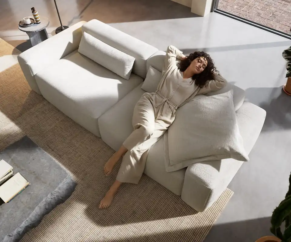 Big-Sofa Freestyle Pure 280x110 cm Bouclé Soft Beige Schneller Versand