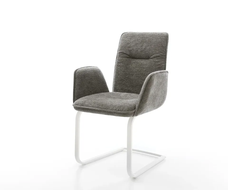 Freischwinger Vinja-Flex Bouclé Soft Schlamm Freischwinger flach Weiß Markenprodukt