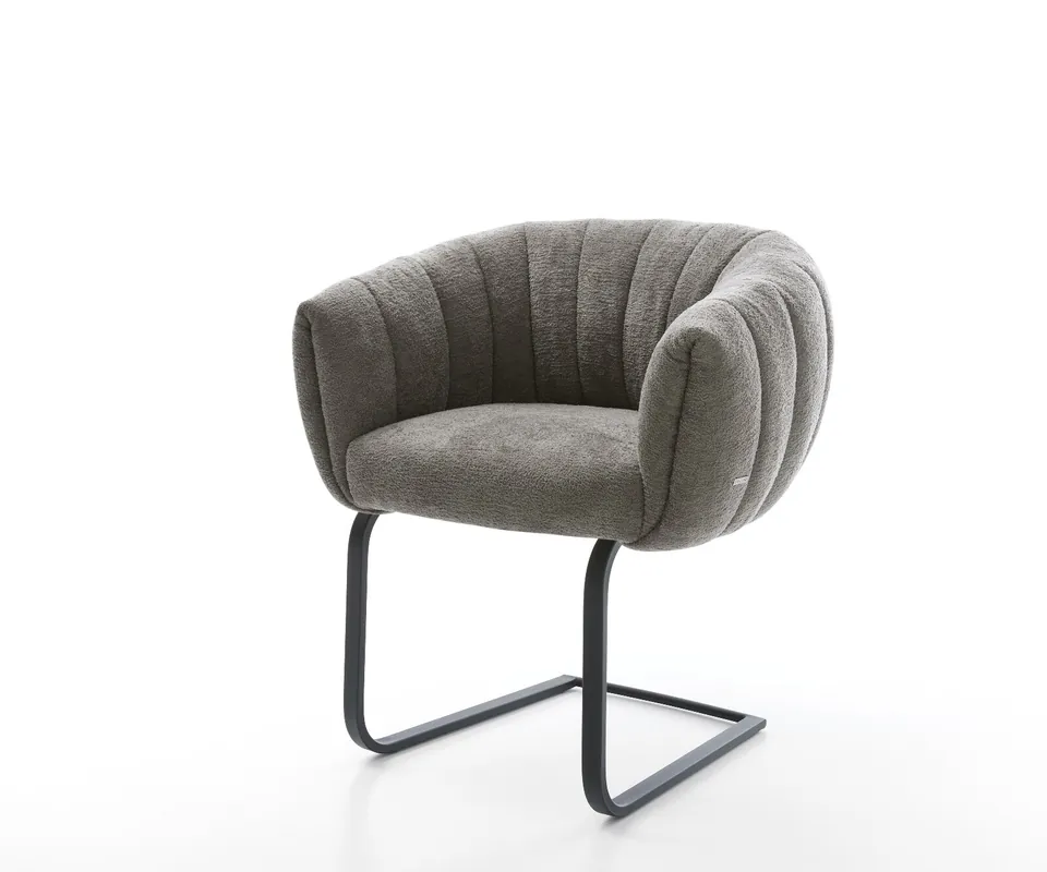 Online Kaufen Freischwinger Jada-Flex Bouclé Soft Schlamm Freischwinger flach Schwarz Taschenfederkern