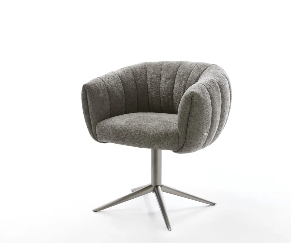 Sofort Bestellen Drehstuhl Jada-Flex Bouclé Soft Schlamm Fußkreuz Graphit 360° drehbar Wippfunktion Taschenfederkern